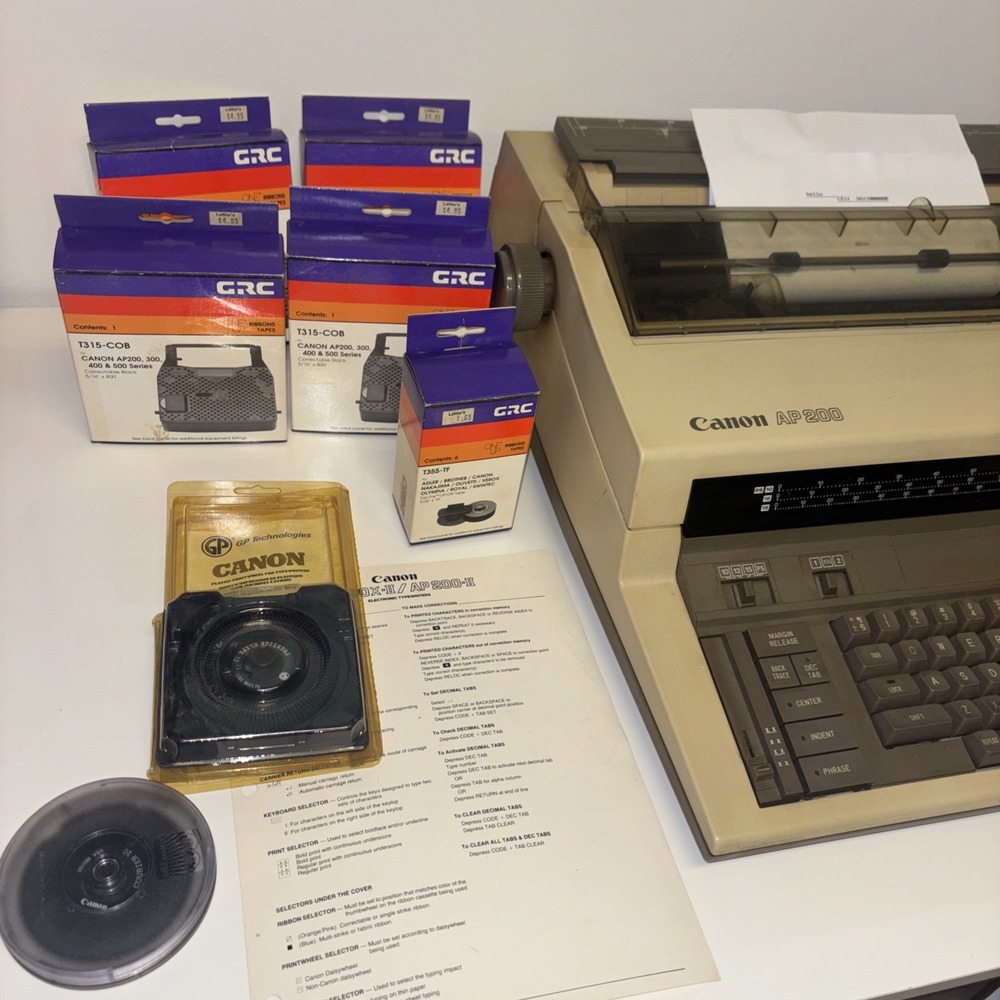 VINTAGE CANON AP200 Electric Typewriter WORKING retro Iconic One Of A Kind Rare - Picture 4 of 9